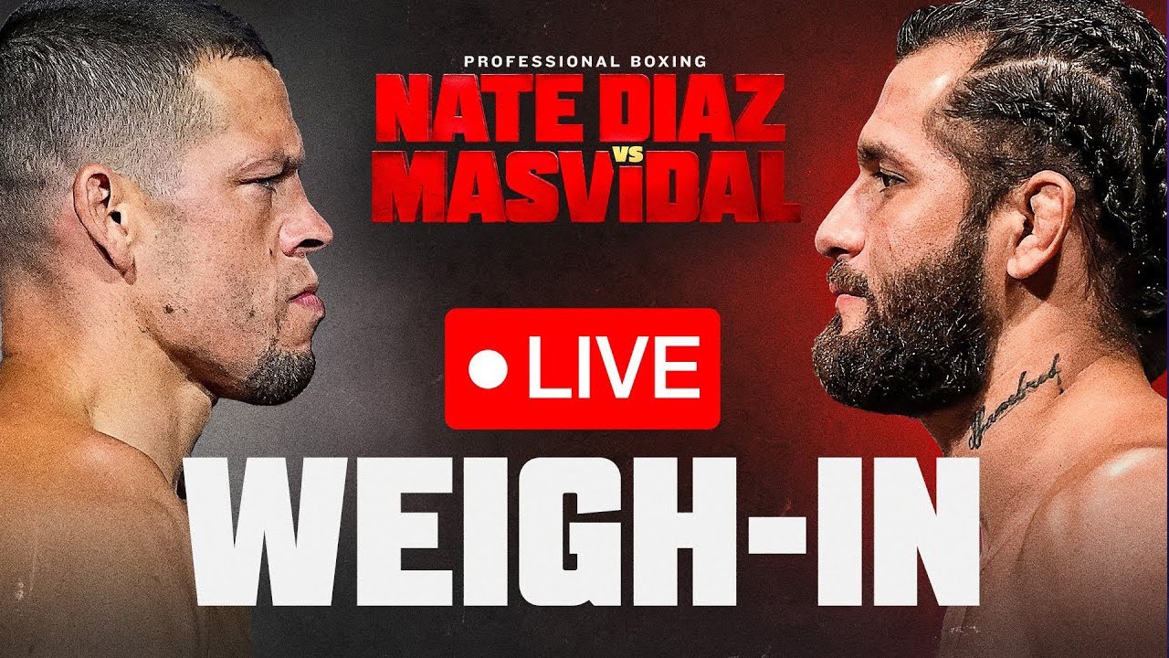 Nate Diaz vs Jorge Masvidal • Live Full Weigh in & Face Off Video