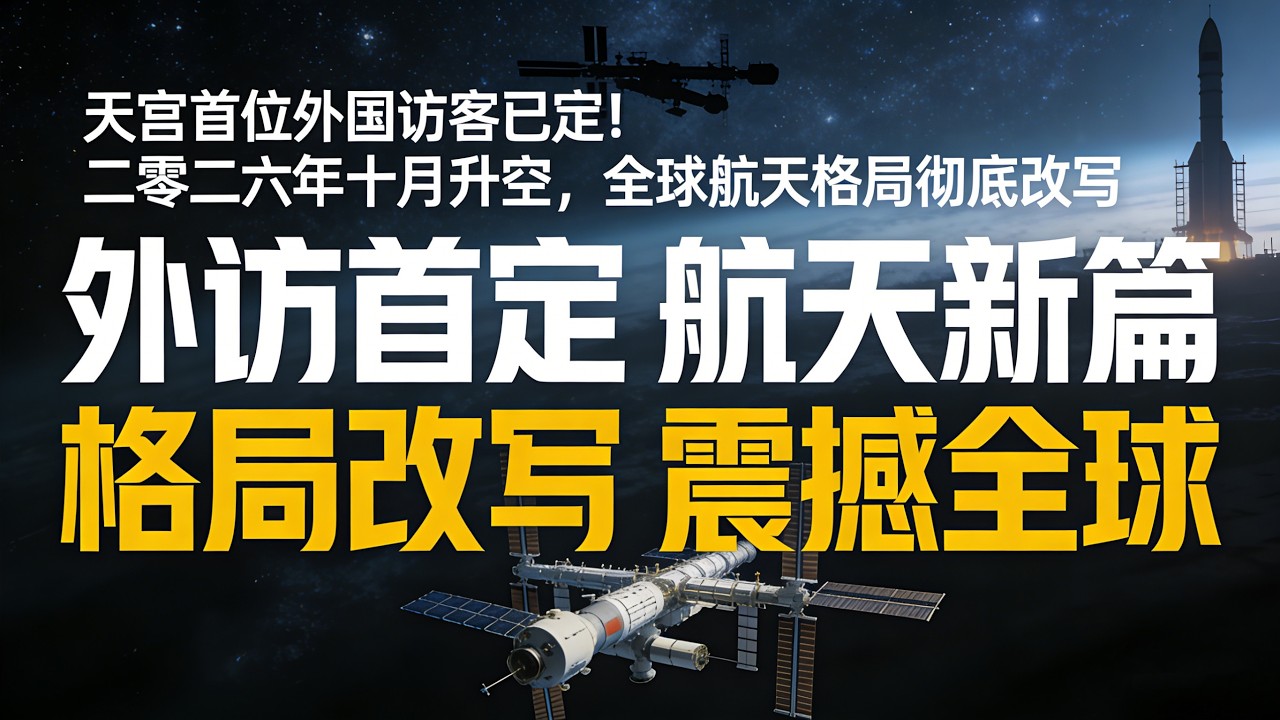 天宫首位外国访客已定！二零二六年十月升空，全球航天格局彻底改写#中国空间站#天宫首位外国访客#二零二六航天大年#中国航天震撼世界#人类命运共同体
