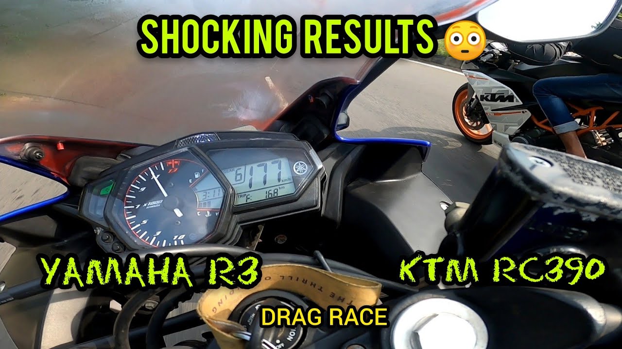 KTM Rc390 vs Yamaha R3 Drag Race| Top speed