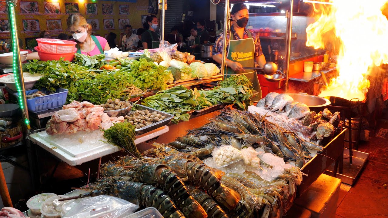 Знаменитые свежие морепродукты на гриле в китайском квартале Бангкока | Тайская уличная еда