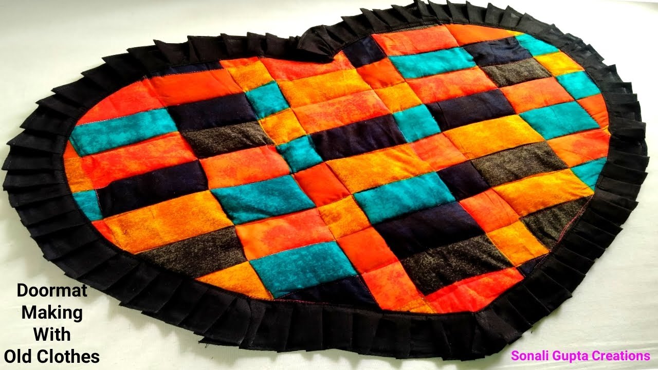 Doormat Making At Home/Super Beautiful Doormat Idea/Paydan Banane Ka Tarika/Doormat With Old Clothes