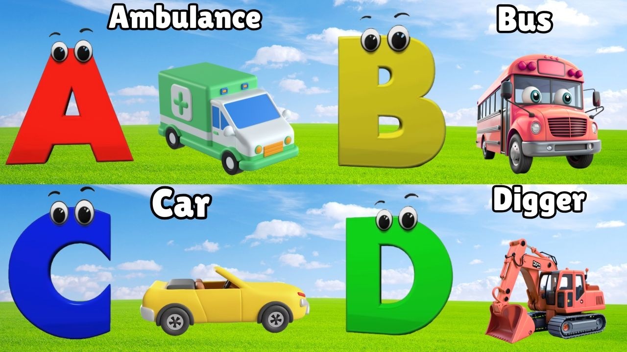 ABC Song Phonics, Transportation Song, ABC Song, Alphabet Educational Song A to Z for kids