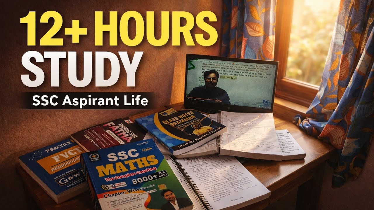 A Productive Day📚 in the Life of an SSC Aspirant/**Study Vlog | 4AM Morning Routine | 12 Hours Study