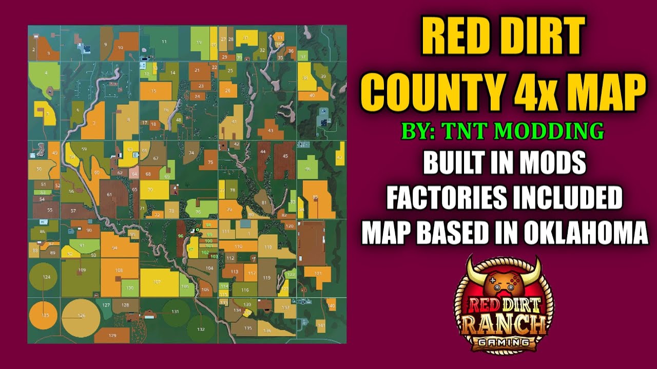 Обзор карты Red Dirt County 4x для Farming Simulator 19