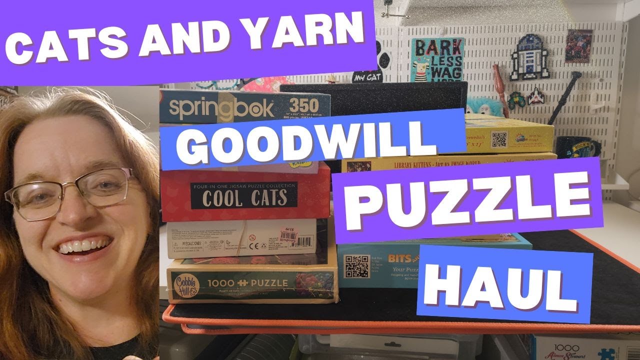 Cats and Yarn Goodwill Puzzle Haul