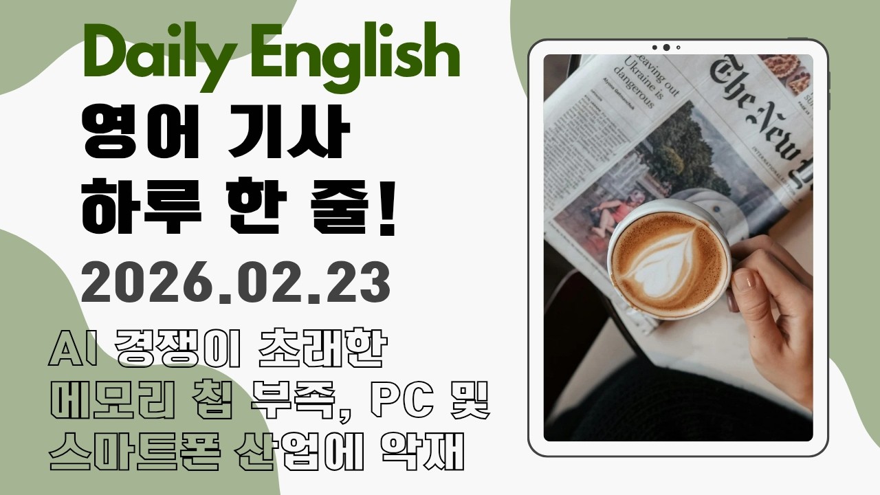 [Daily English - 월~금 업로드] 영어 기사 하루 한 줄 - AI 경쟁이 초래한 메모리 칩 부족 사태, 스마트폰 및 PC 산업에는 악재