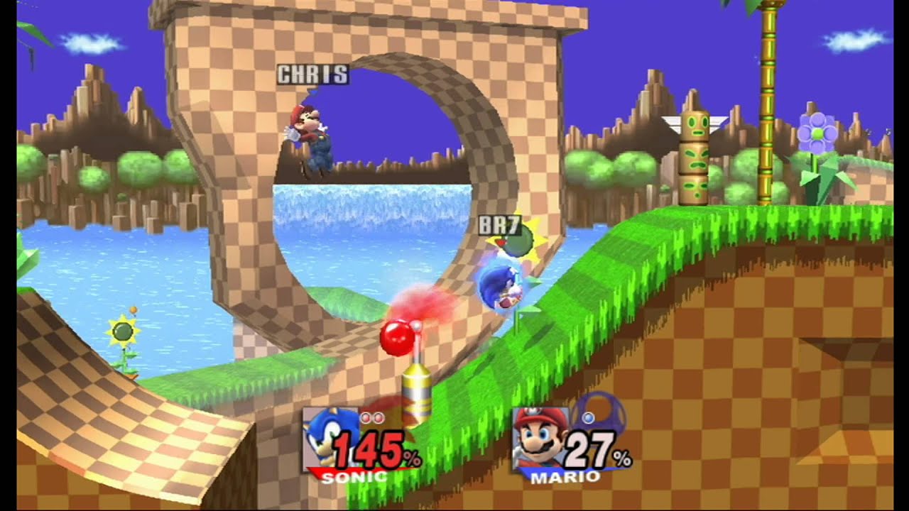 Super Smash Bros. Brawl: Green Hill Zone (Sonic vs Mario) [1080 HD]