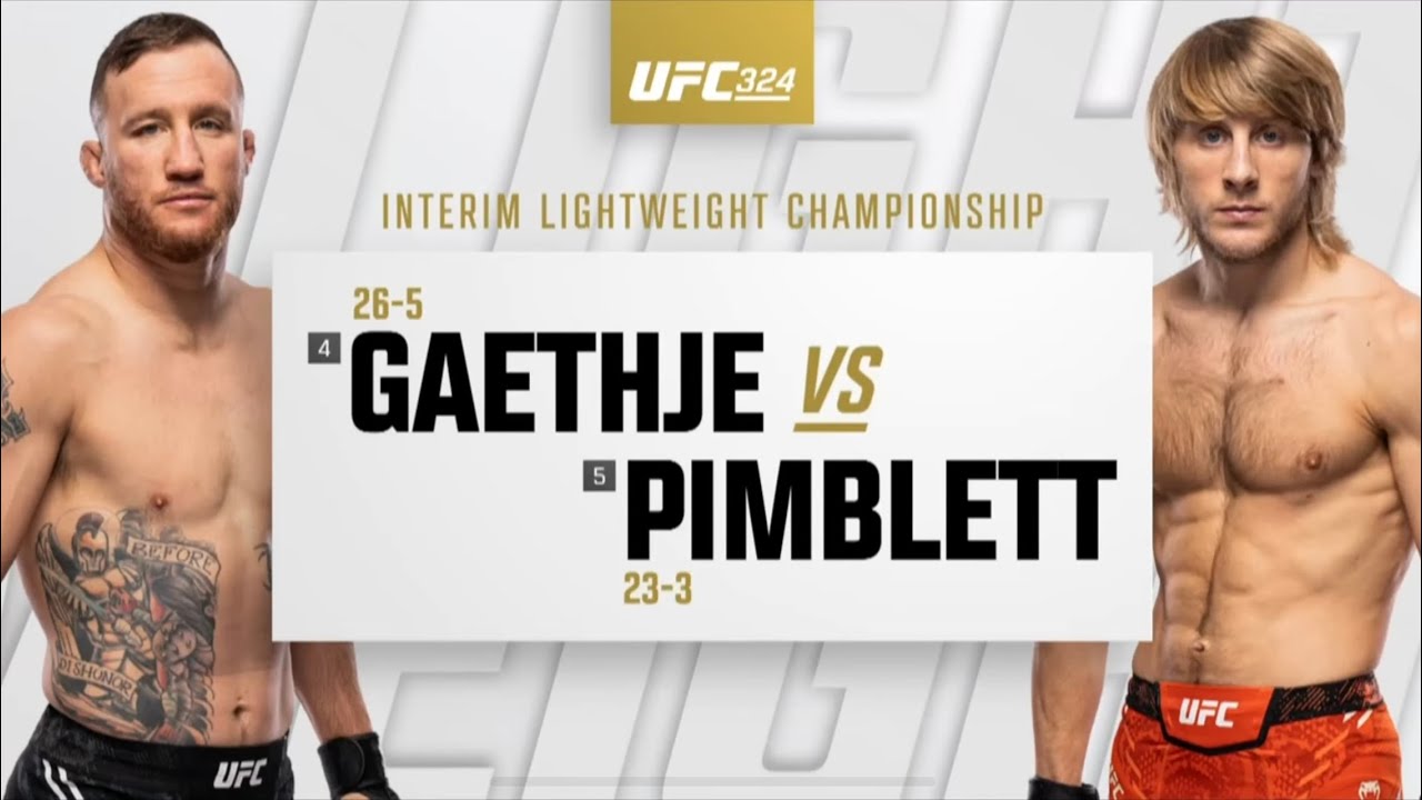 UFC 324: Justin Gaethje vs Paddy Pimblett Highlights