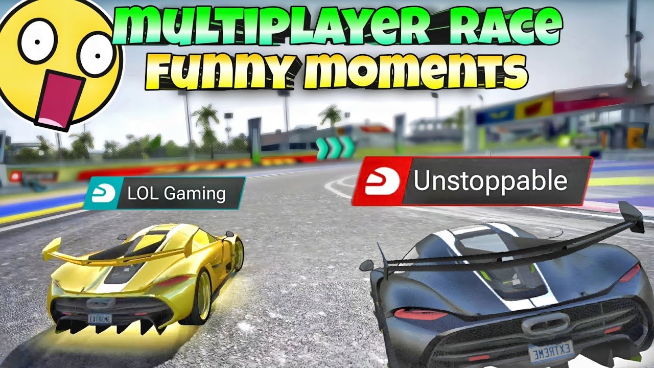Multiplayer race funny moments😂||with @UnstoppableGaming883😱||Extreme car driving simulator||