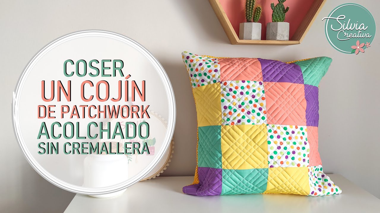 Coser un cojín de patchwork acolchado sin cremallera - paso a paso fácil