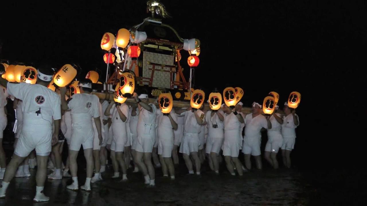 白河提灯まつり（神社神輿の渡河）