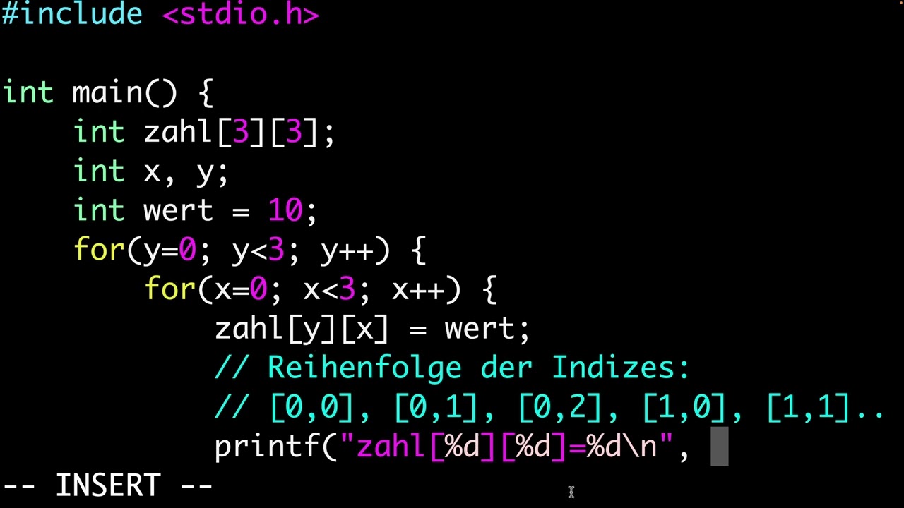 WS21 C Mehrdimensionale Felder