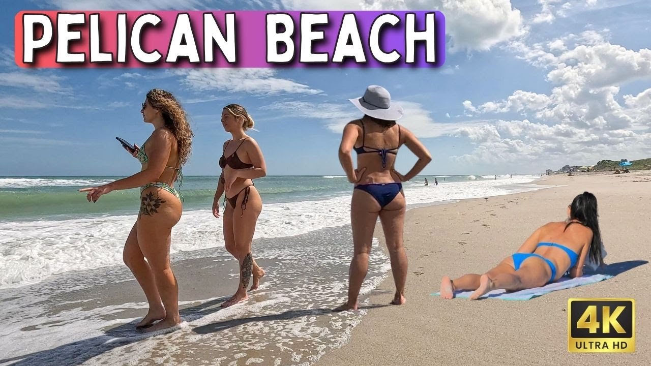 BEACH WALK 4K ☀️ PELICAN BEACH 🌴 FLORIDA, USA 🇺🇸  4K 60fps UHD