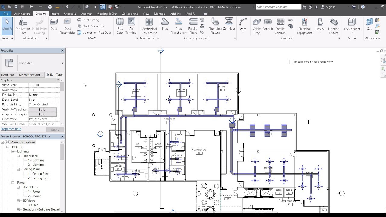 REVIT MEP Beginner tutorial -11  Duct Creation part 2