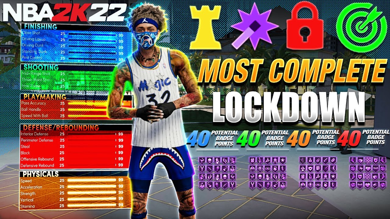 Most COMPLETE LOCKDOWN BUILD NBA 2K22 | GLITCHED 6'7 build nba2k22