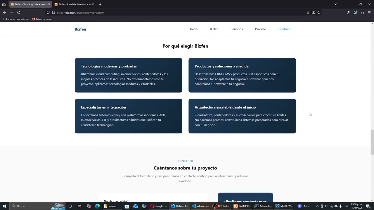 Actividad 7 - CRUD, Landing Page Bizfen