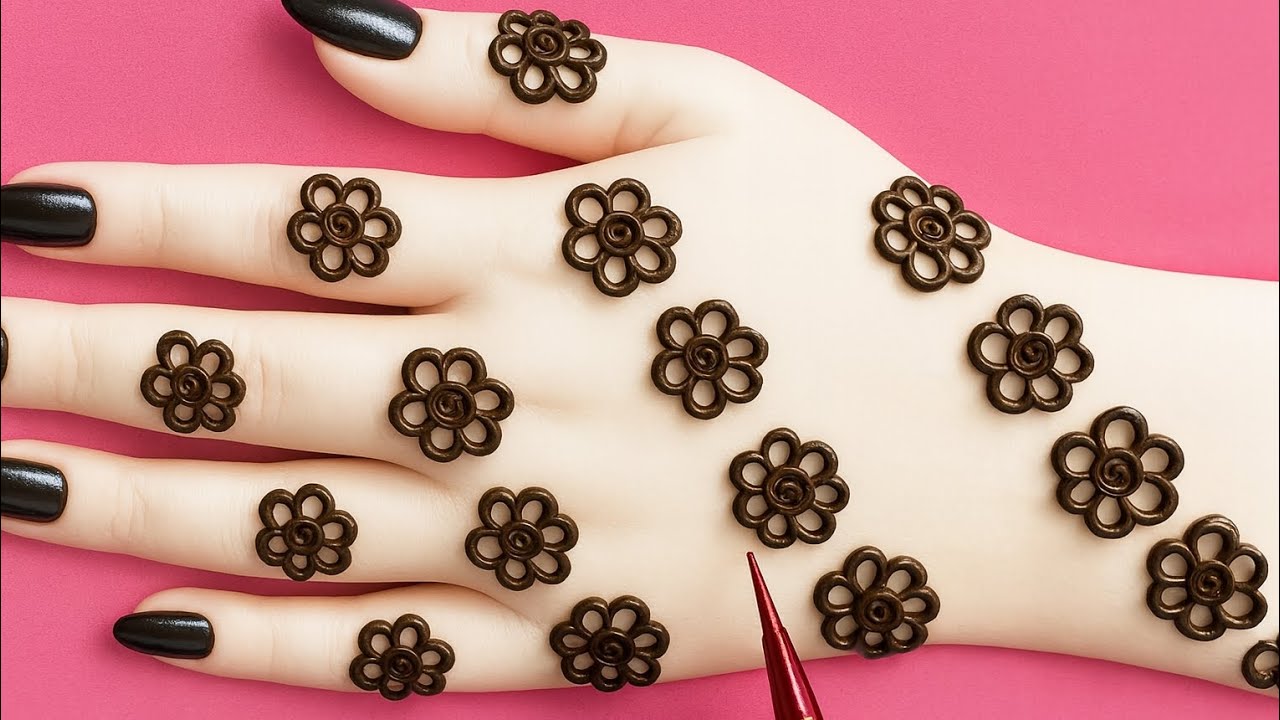 Beautiful backhand mehndi design|| New easy mehndi trick|| simple mehndi design for hands|| mehandi
