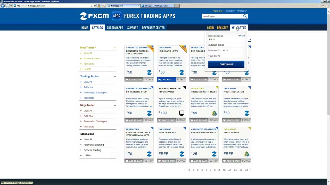 Using the FXCM App Store