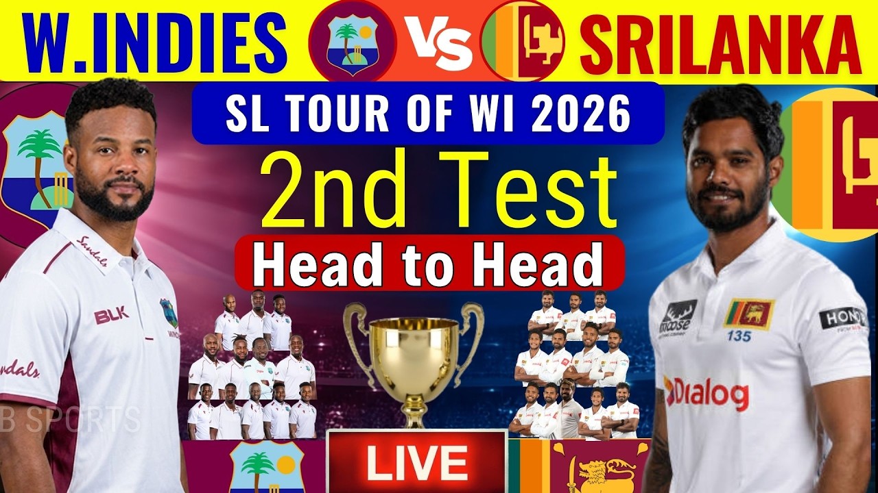 West Indies vs Sri Lanka 2nd Test Live Score: Both Teams Final Playing 11 : WI vs SL LIVE