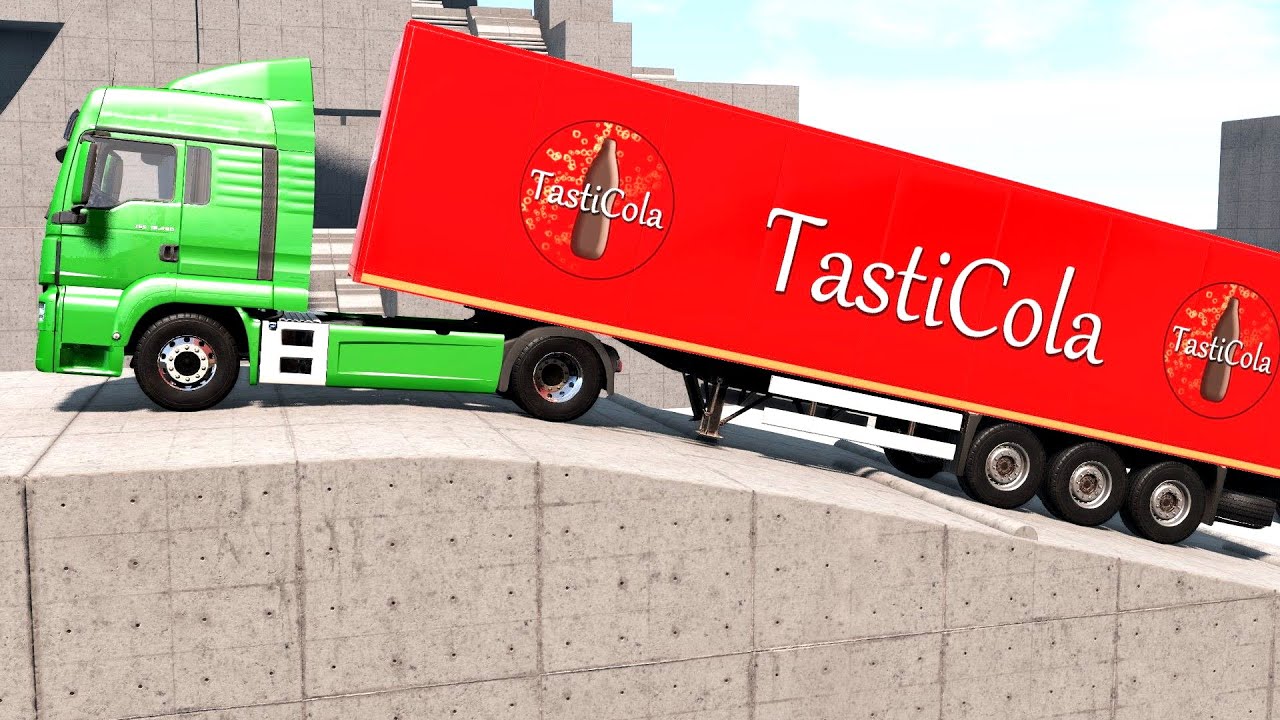 BeamNG Drive - MAN TGS + Euro Trailer, Suspension Test on the Grid Map V2