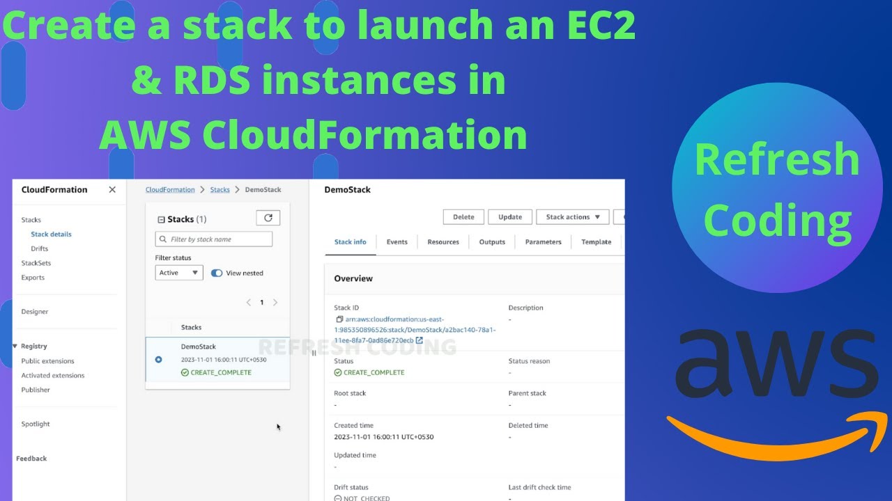 AWS CFT | Create a stack to launch an EC2 & RDS instances in AWS CloudFormation