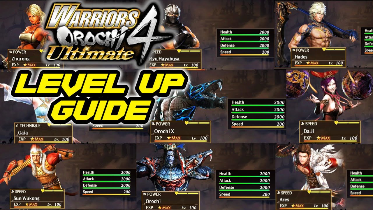 Warriors Orochi 4 Ultimate -  Level up Guide 2023