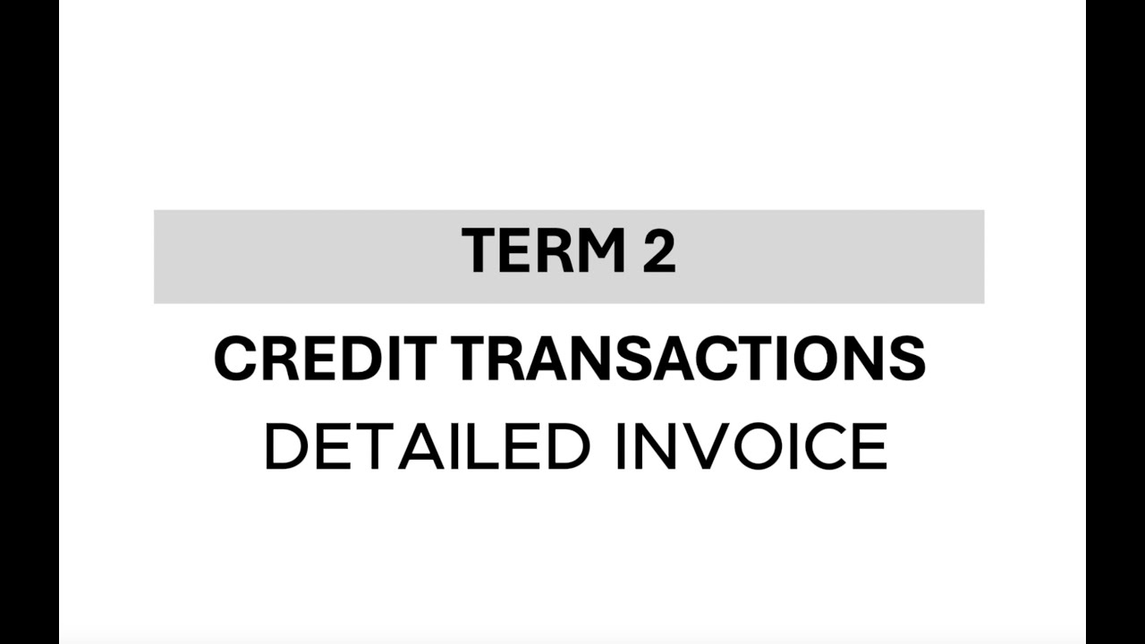 DETAILED CREDIT INVOICE | CREDIT INVOICE | CREDIT TRANSACTION