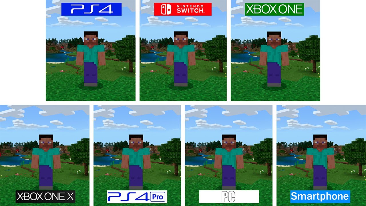 Minecraft Bedrock | PS4 - Pro - Switch - One - OneX - PC - Mobile | All Versions Comparison