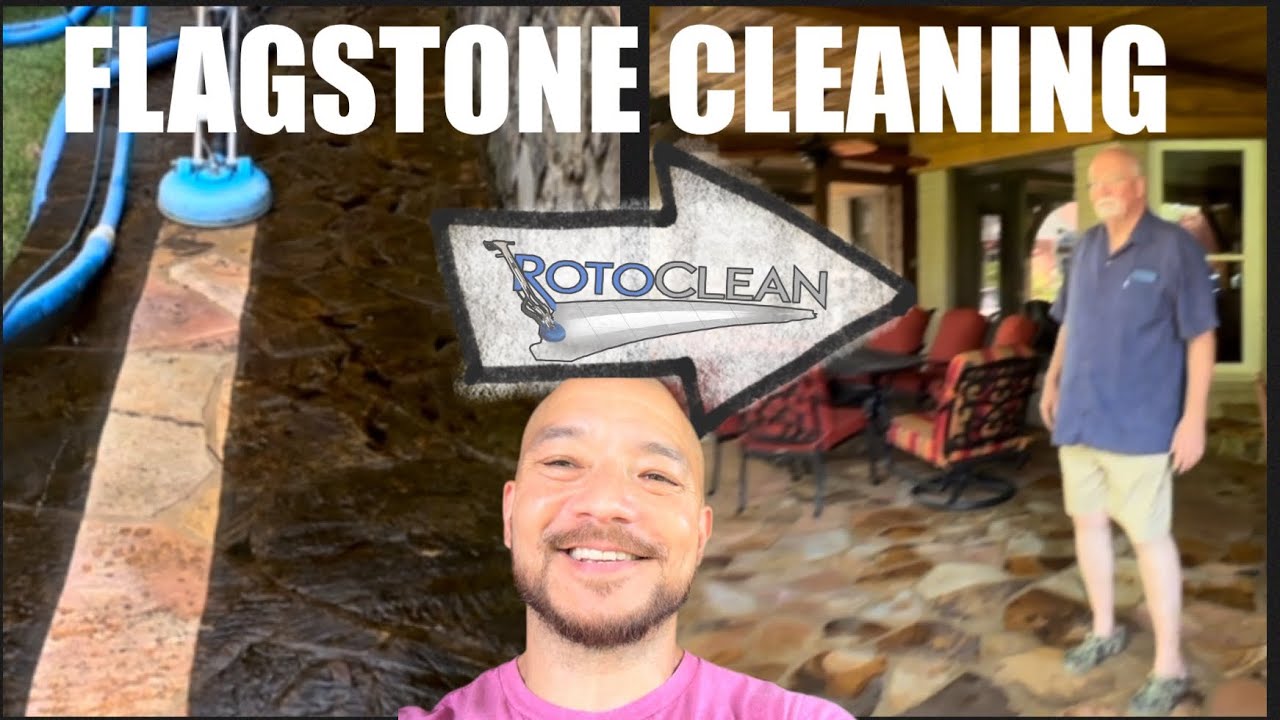 Beautiful Flagstone Floor Cleaning By Stone Restoration Experts at RotoClean!