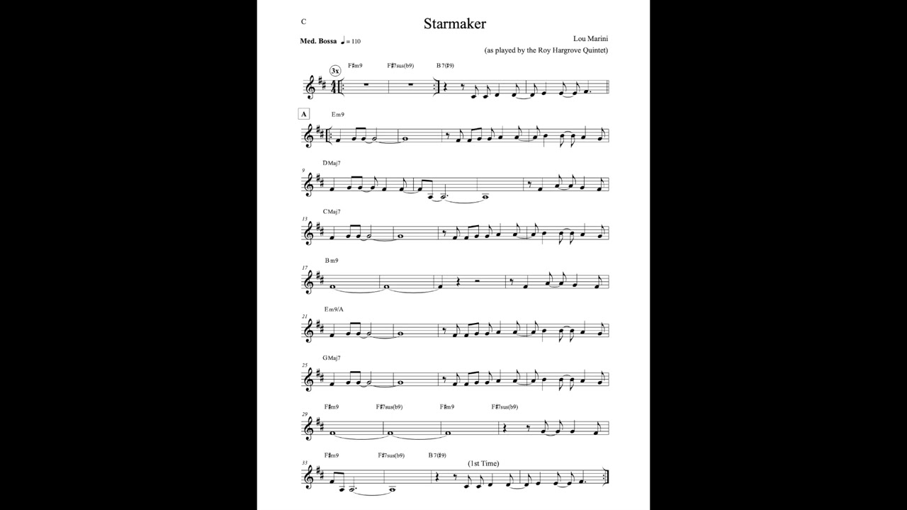 Starmaker - Roy Hargrove (backing track)