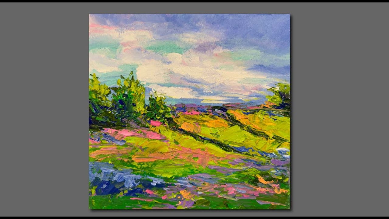 Acrylic Painting Impressionistic landscape/ Palette knife painting techniques