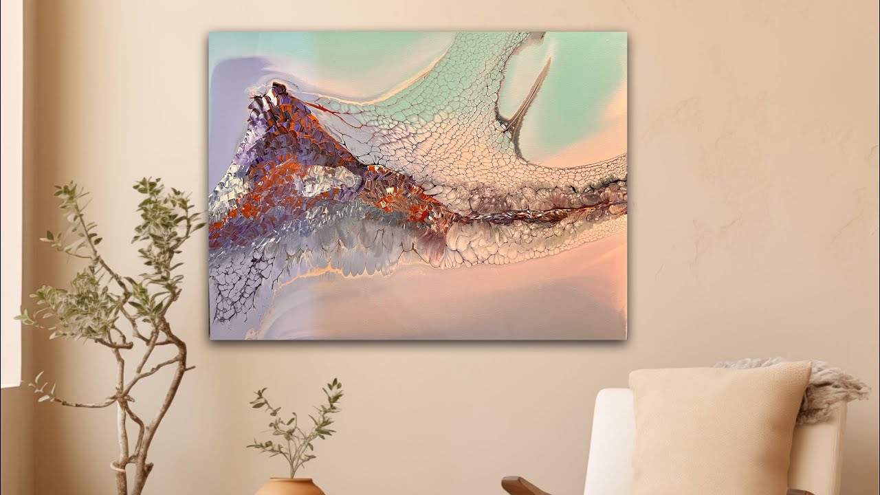 #255 A CRAZY Fluid Acrylic Pearl Pour That Needed a Save - Palette Knife to the Rescue!