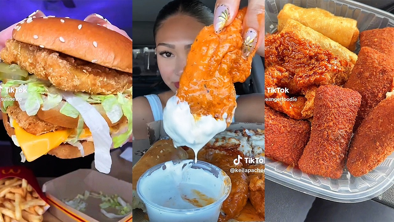 Asmr EATING 🍔| 59 | wingstop, Big mac, tacobell, Buldak ramen Carbonara, korean corndogs 🥰 and more!