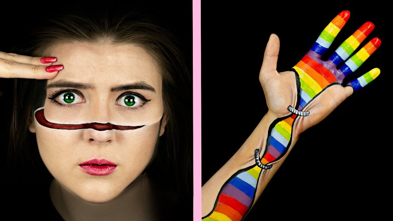 8 Astonishing Optical Illusions / Hand Art Makeup