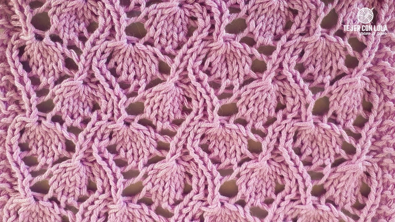 PUNTO DE HOJITAS🌿 Cómo Tejer PUNTO CALADO A DOS AGUJAS💜 Tutorial Paso a Paso | Tejer con Lola