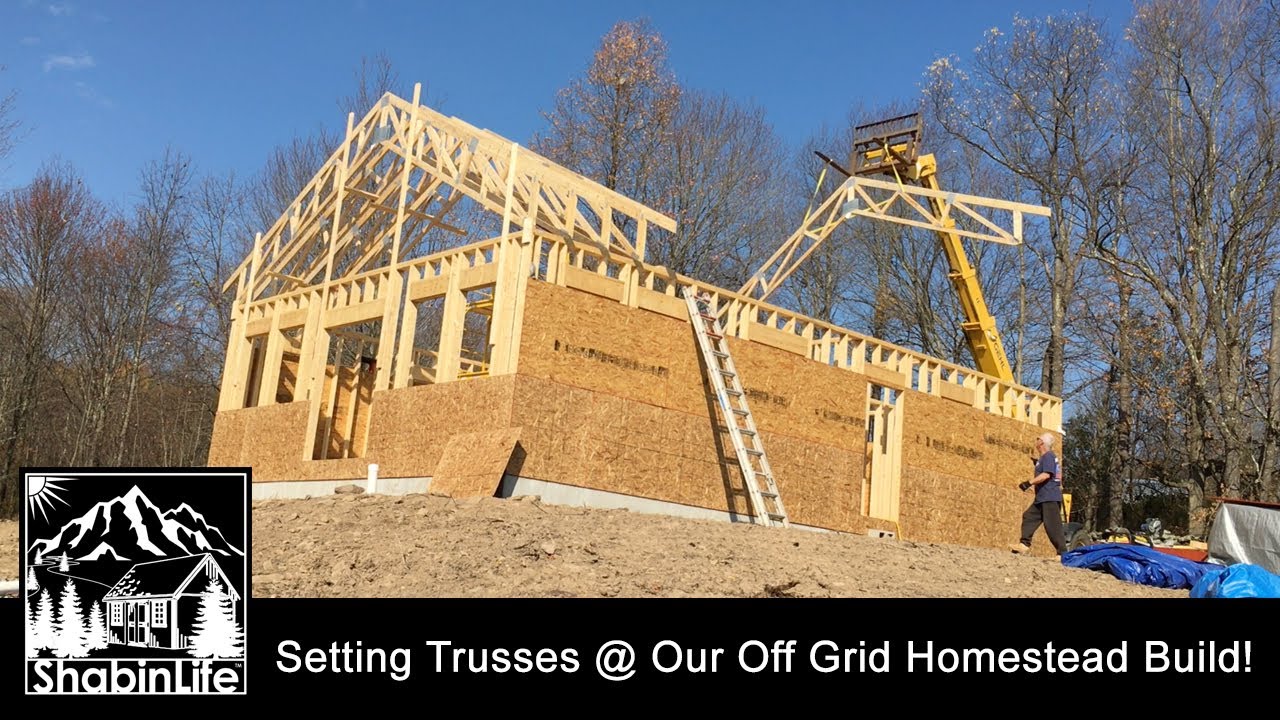 Setting Roof Trusses | Our Off Grid Homestead Build Ep11 | The ShabinLife