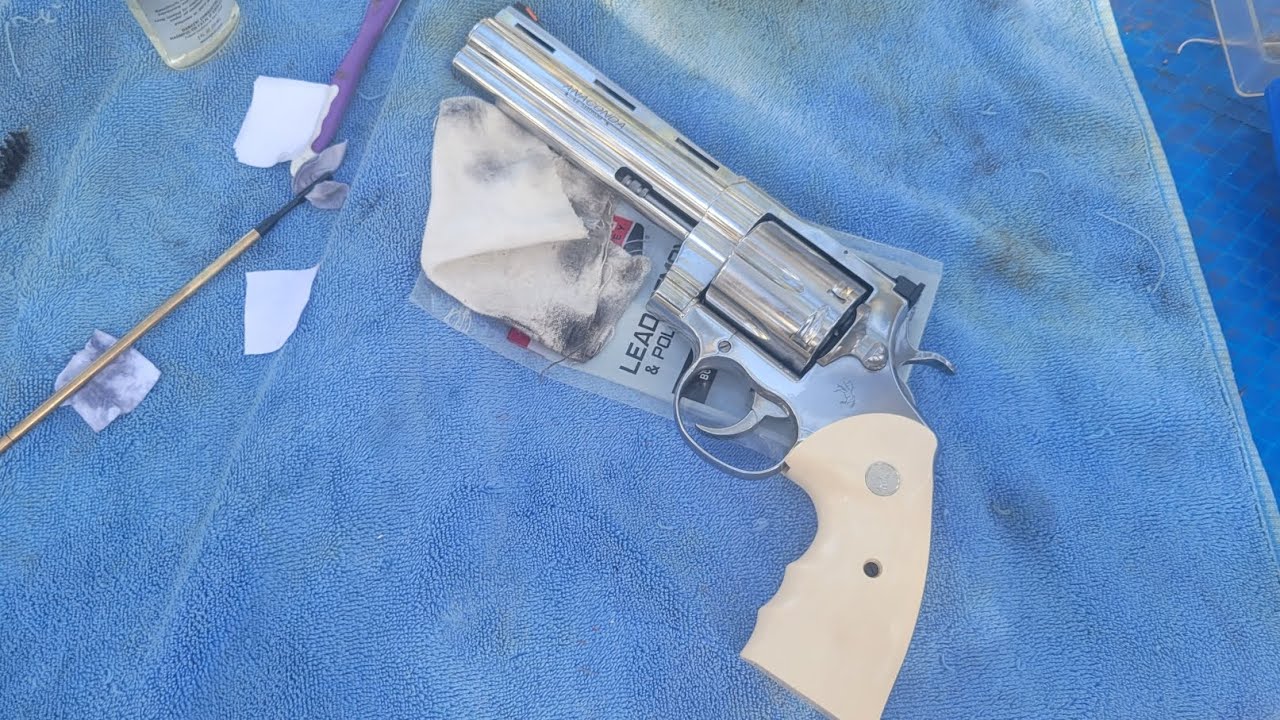 Colt Anaconda (How to remove burn rings on a stainless Revolver)