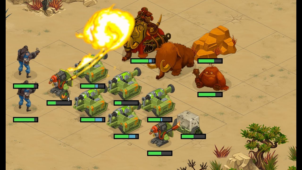 Battle Nations  Boss Strike 1: HCT Corrosive Tanks and Flame Turrets For Faster Win Rate