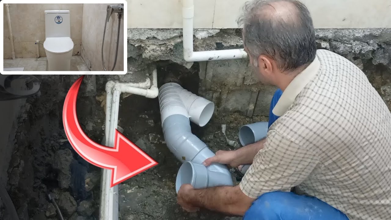 Adding a toilet to the bathroom | Toilet Drain & Water Line Installation 