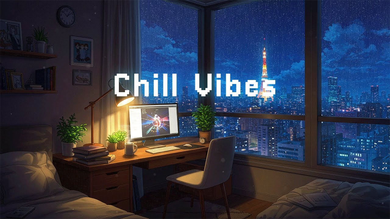 Retro Lofi Chill &ndash; Rainy Night in a Cozy Apartment | Lofi Hip Hop Mix