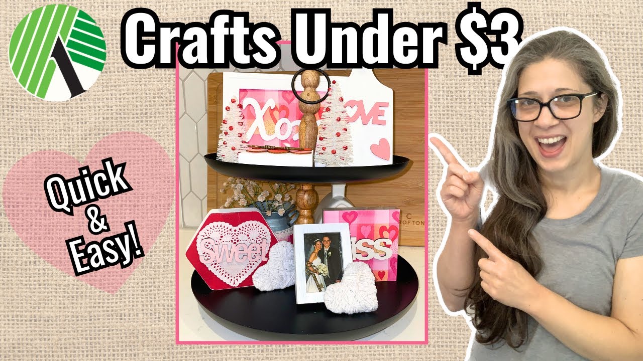 Simple Dollar Tree DIY🩷Valentines Crafts🩷Small Decor for Tiered Tray