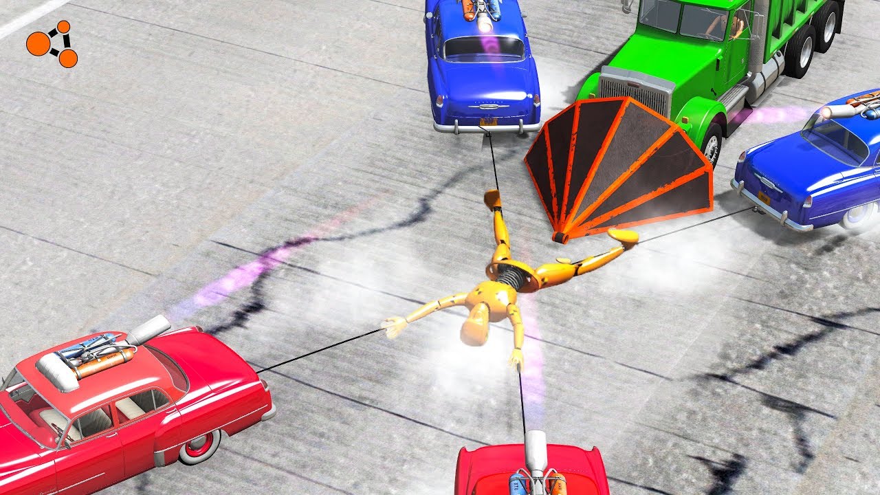 Beamng drive - Funny Rope Crashes #4