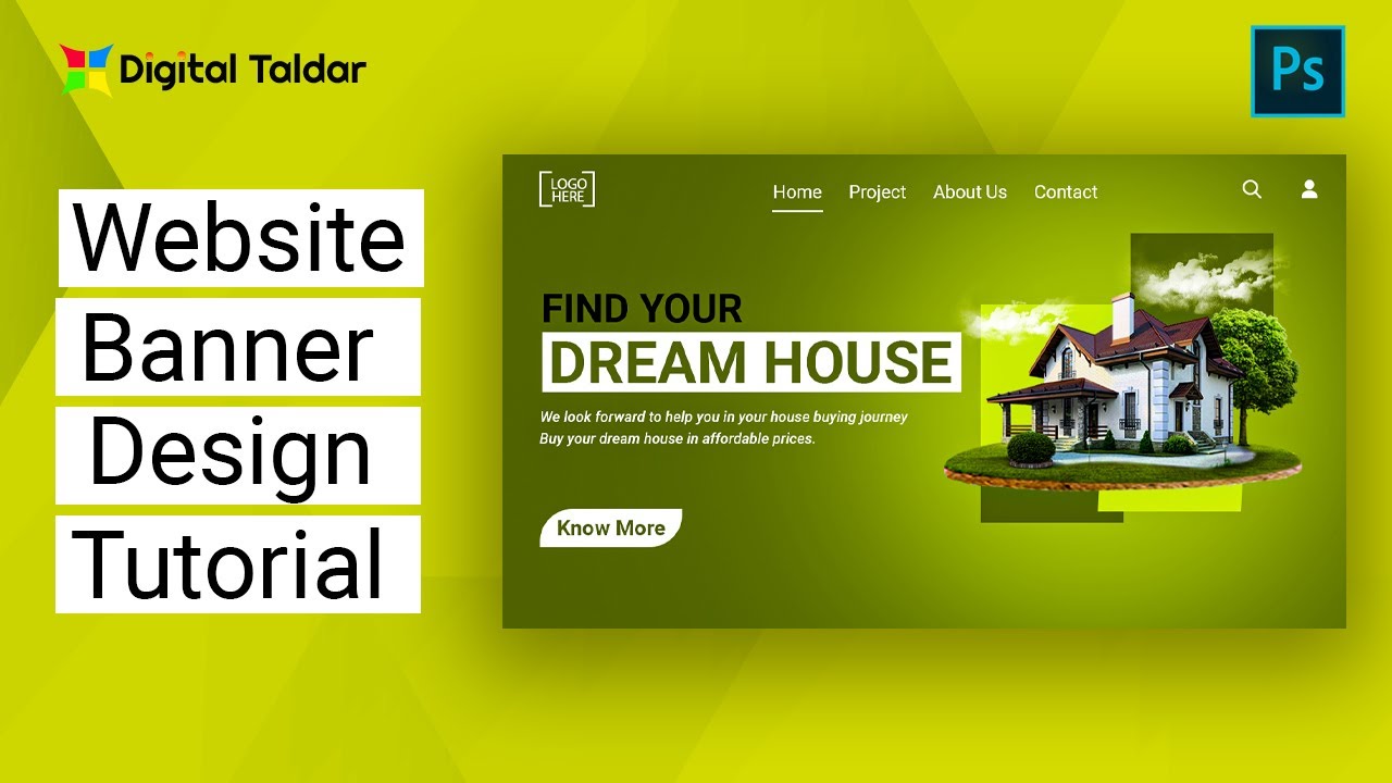 How to design a website banner/hero image in photoshop cc? | Full tutorial.