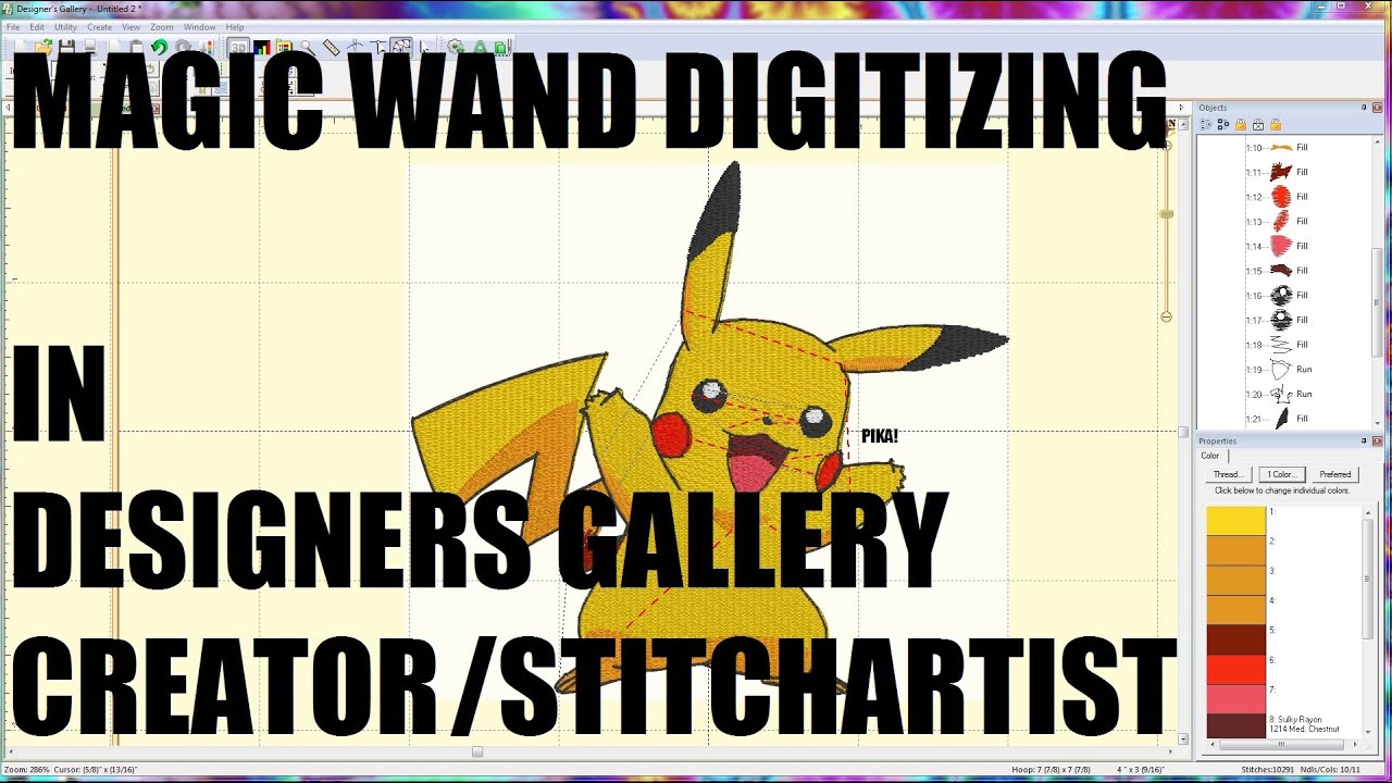 Designer's Gallery Creator - Magic Wand Digitizied Pikachu! (Creator/Stitchartist Lvl 1)