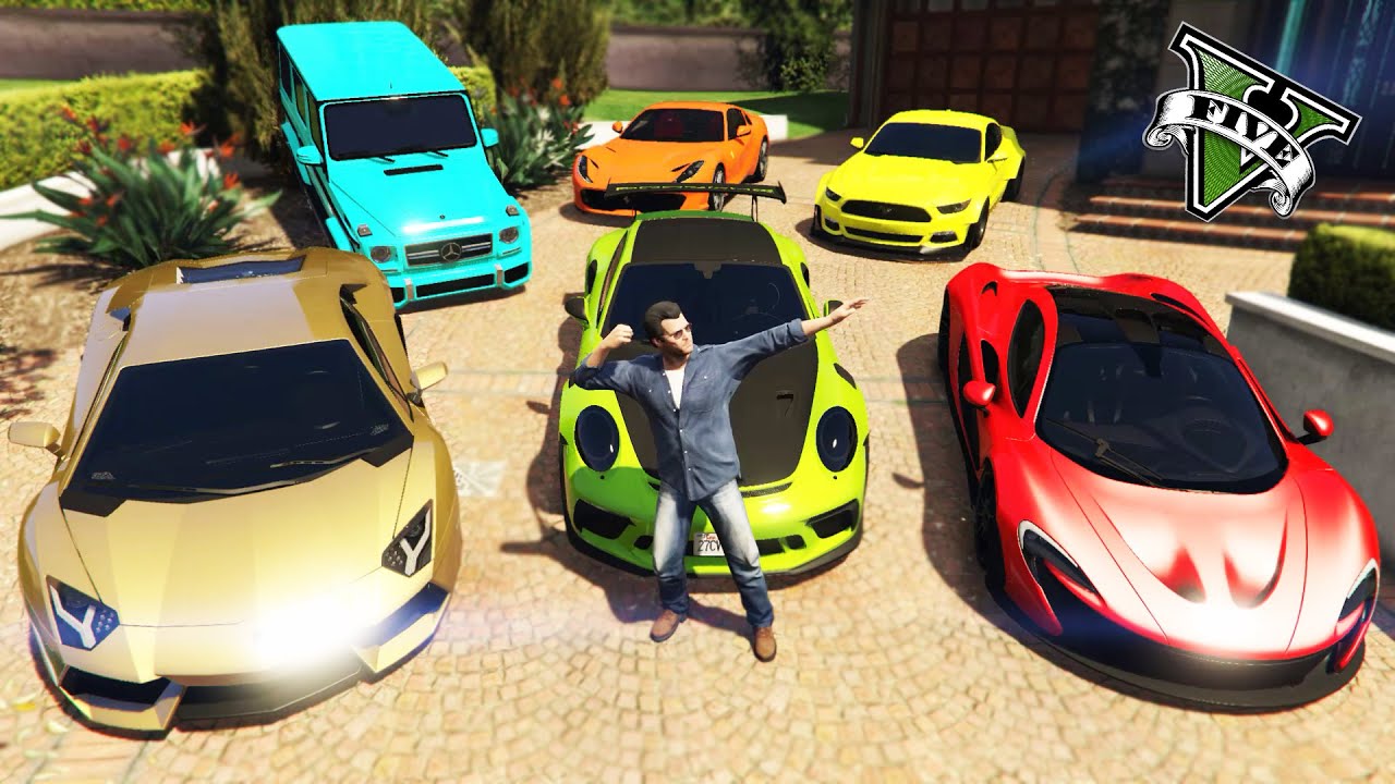 GTA 5 - Stealing Luxury Cars with Michael! | (GTA V Real Life Cars #45)