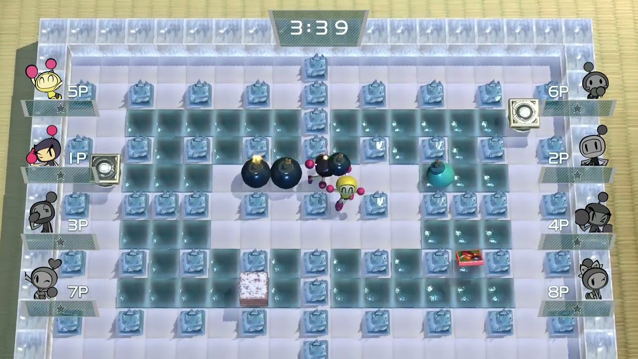 Super Bomberman R: 8 Player Multiplayer Battle (White Cross Maze)