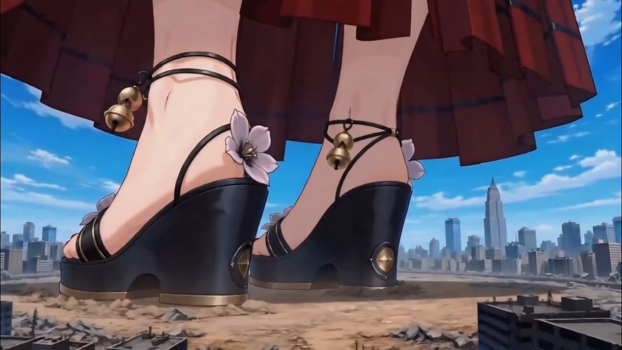 Giantess Growth animation anime fight