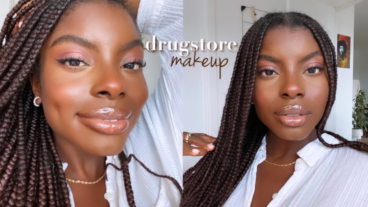полное лицо с макияжем NEW DRUGSTORE | темная кожа