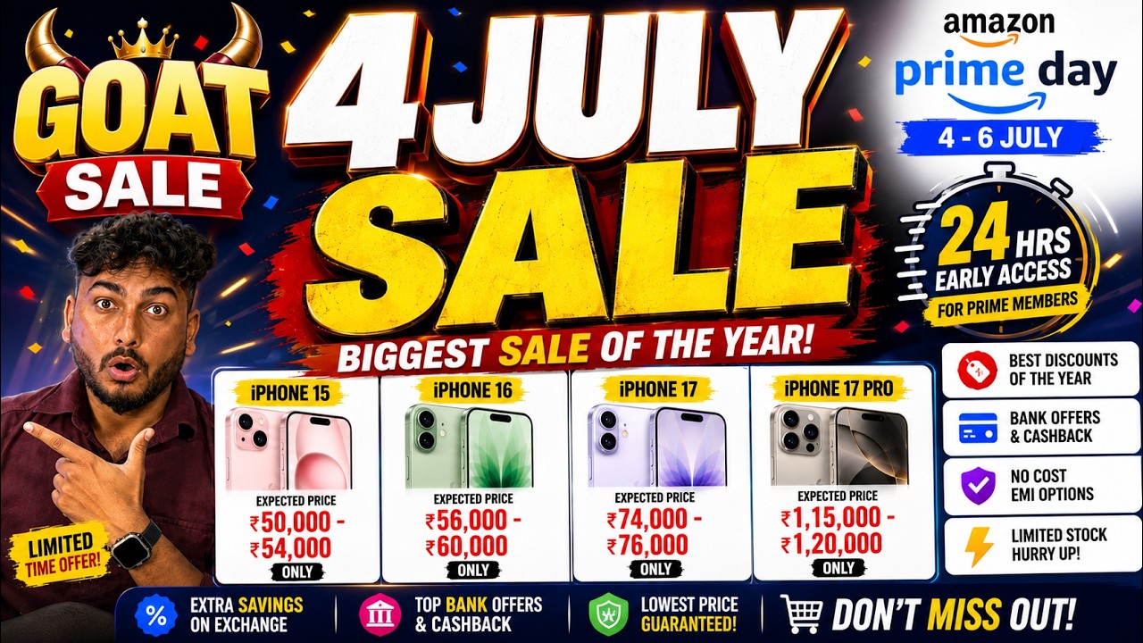 iPhone 17 & 17 Pro Price ? | iPhone 16 & 15 Price Drop in Flipkart GOAT & Amazon Prime Day Sale !