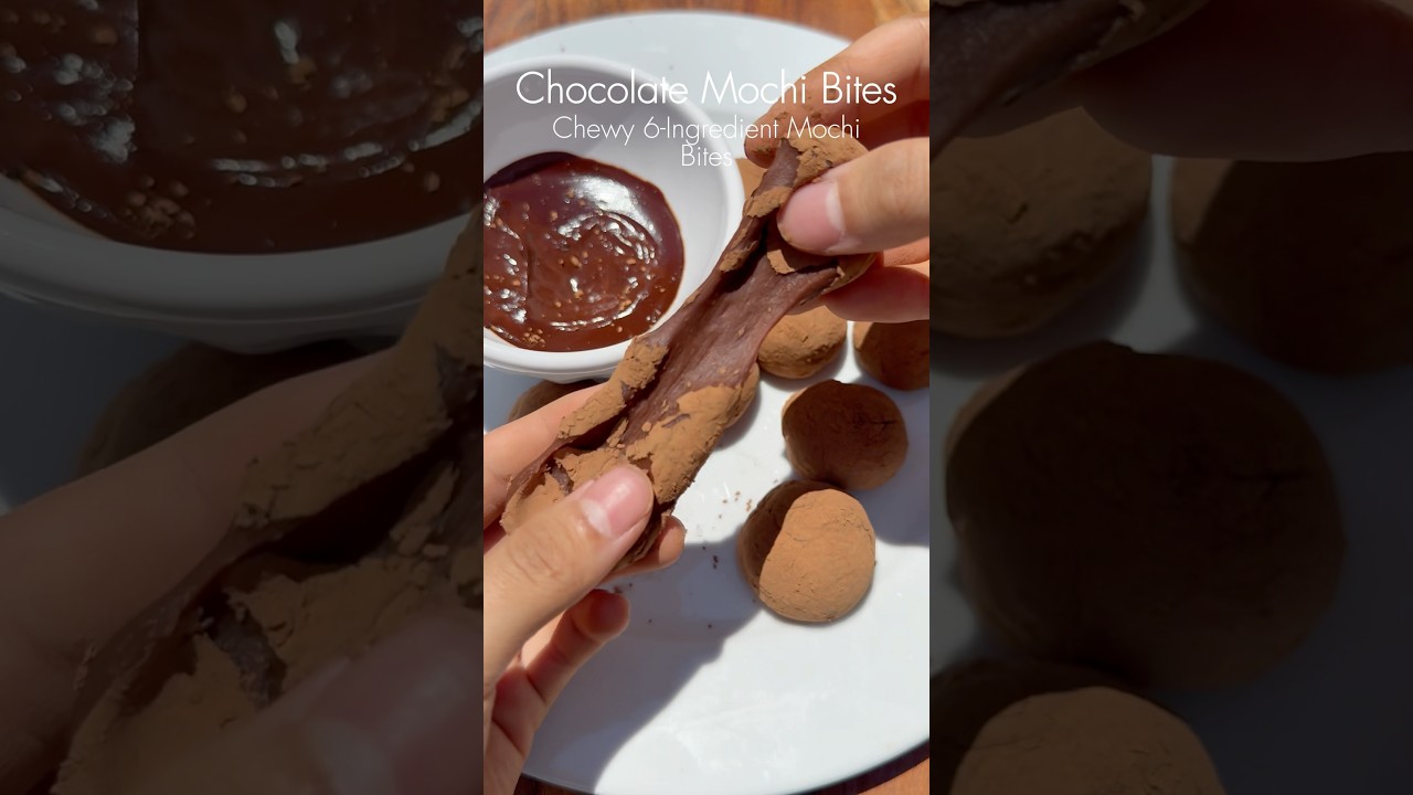 Easy Chocolate Mochi Bites 🍫🍡 #cooking #easyrecipe #recipe #dessert #mochi #food #shorts